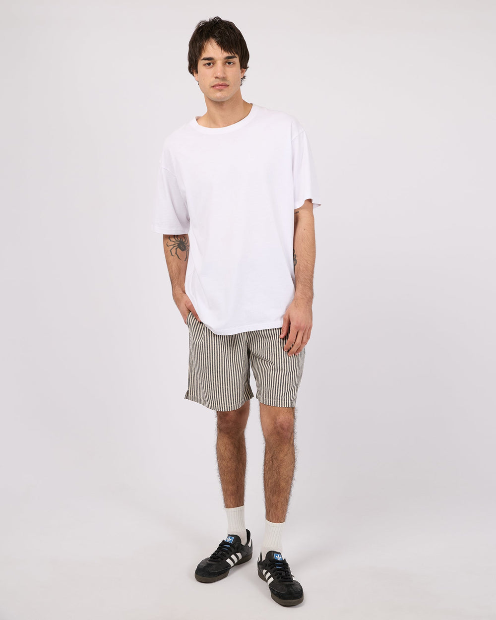 Silent Theory Stripe Linen Short - Navy - photo 2 of 6