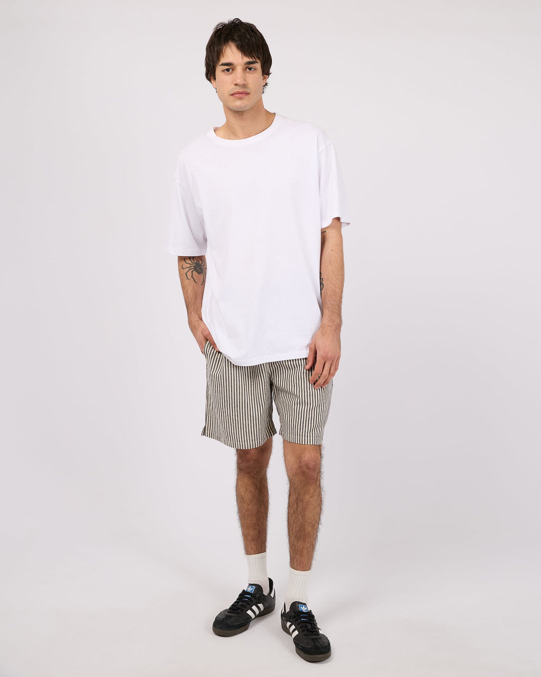 Silent Theory Stripe Linen Short - Navy - photo 2 of 6