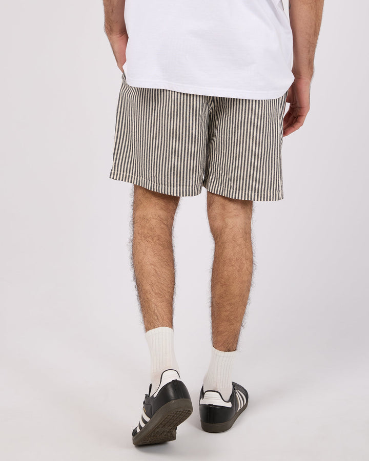 Silent Theory Stripe Linen Short - Navy - photo 3 of 6