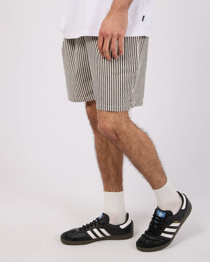 Silent Theory Stripe Linen Short - Navy - photo 4 of 6