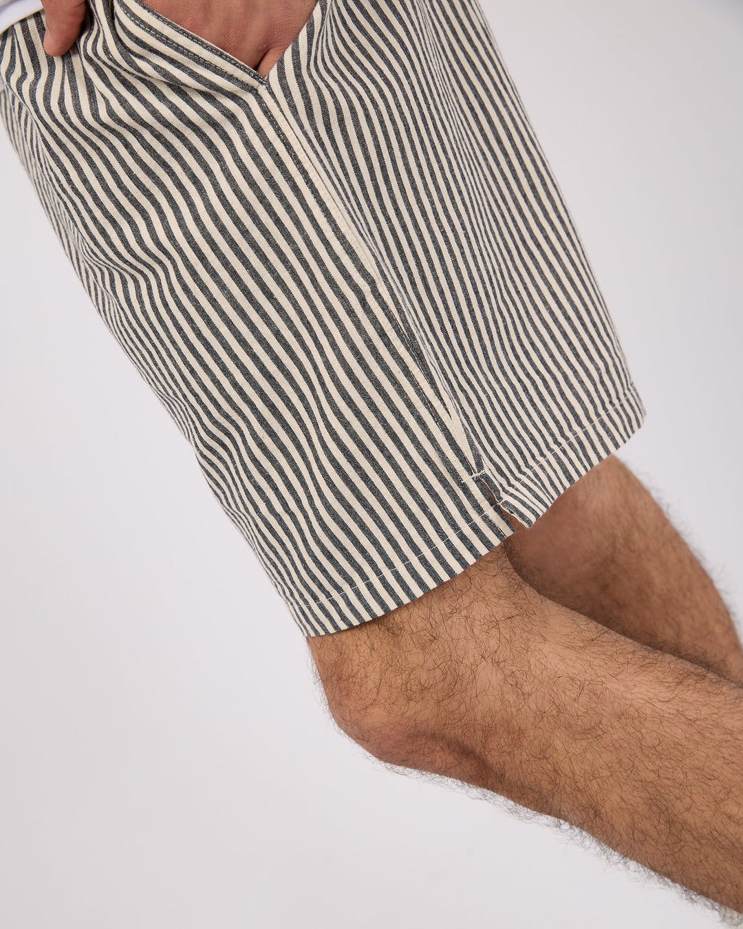 Silent Theory Stripe Linen Short - Navy - photo 5 of 6