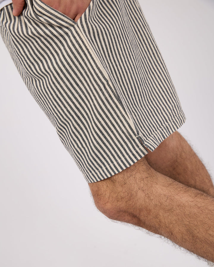 Silent Theory Stripe Linen Short - Navy - photo 5 of 6