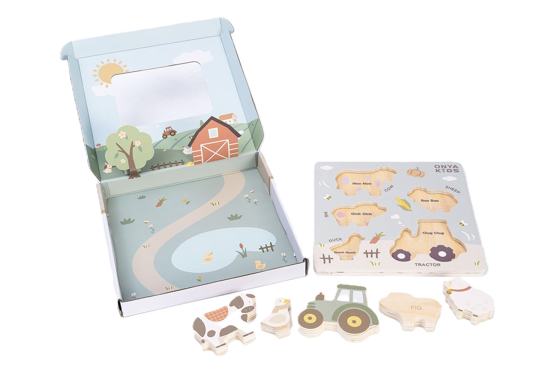 ToysLink Onya Kids Wooden Farm Puzzle