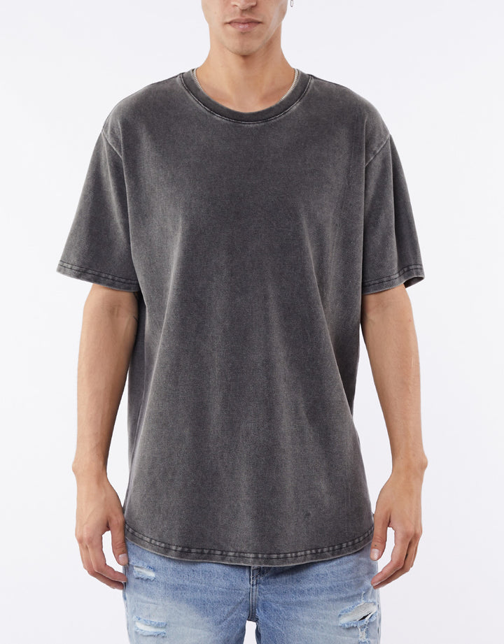 Silent Theory Acid Pique Tee - Washed Black