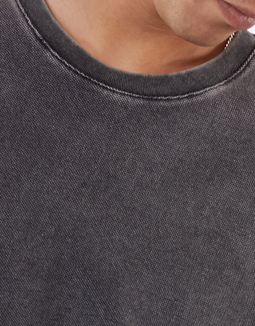 Silent Theory Acid Pique Tee - Washed Black - view 5