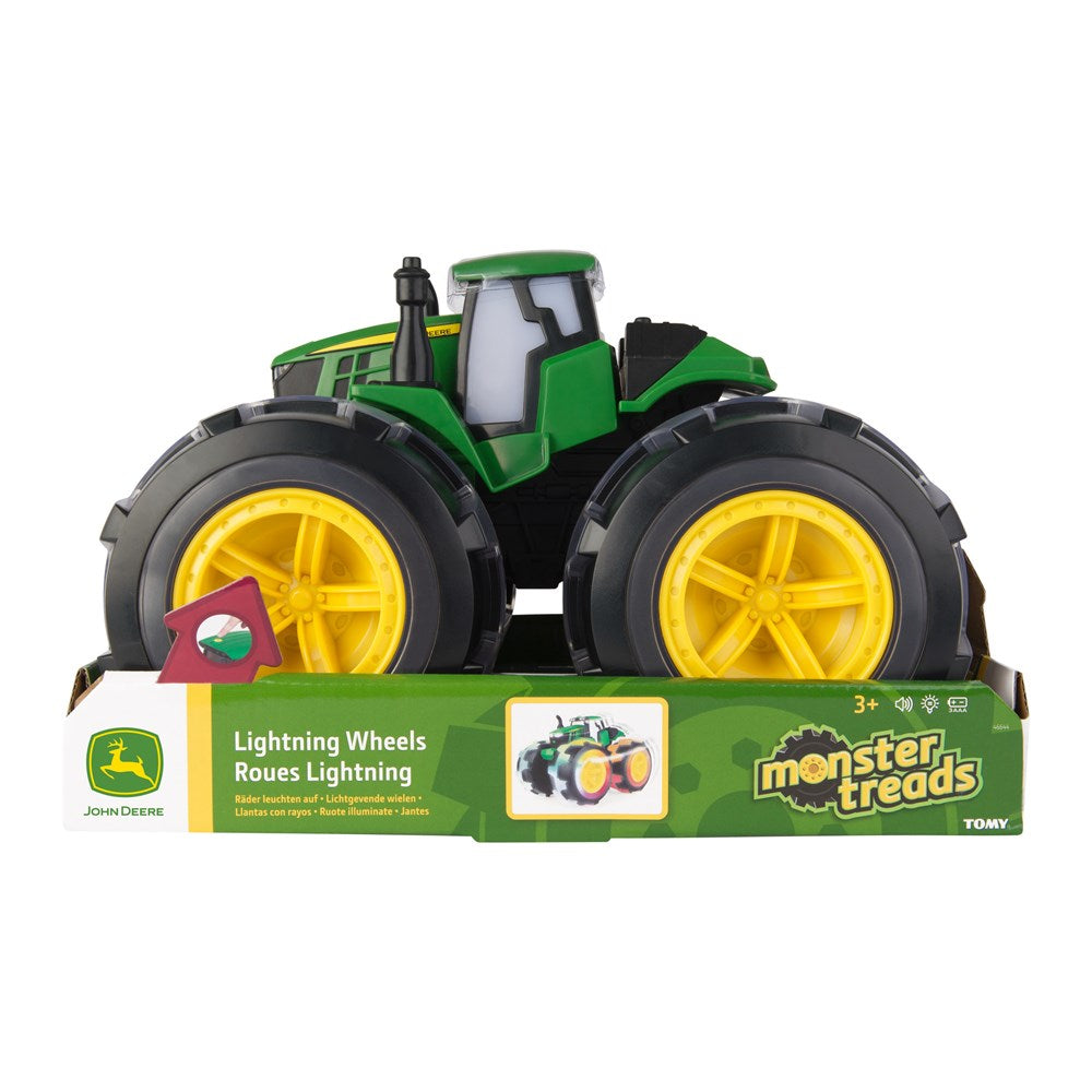 John Deere Monster Treads Lightning Wheels 4WD Tractor with Lights & Sounds