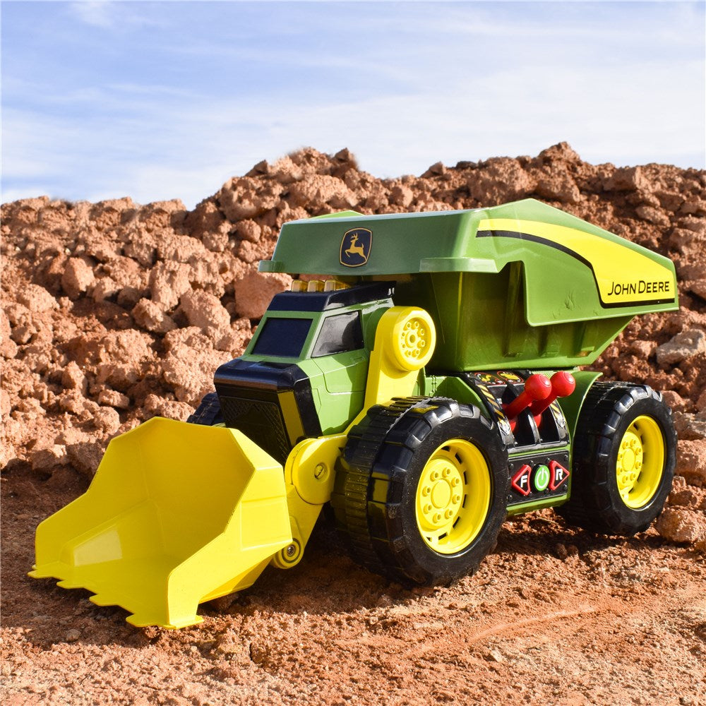 John Deere 46cm Motorised 2-in-1 Dig &amp; Dump Rig