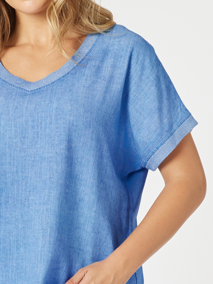 Threadz Sienna Top in Sky Blue, view 4