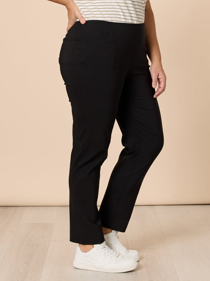 Threadz Chiara Full Length Bengaline Pant in Black, view 5