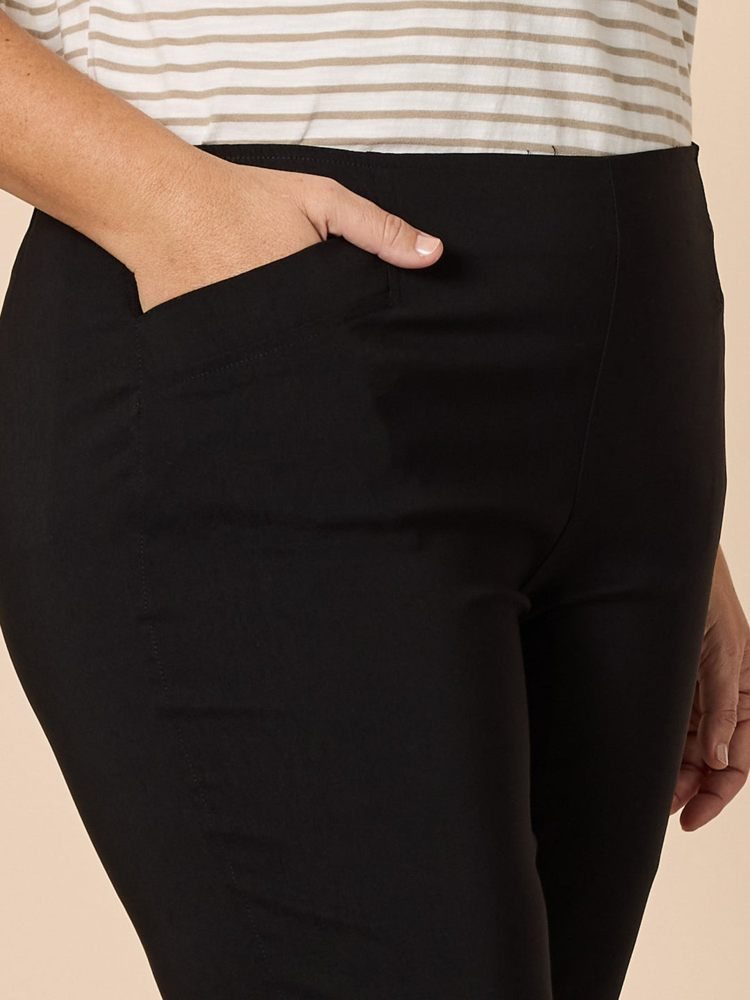 Threadz Chiara Full Length Bengaline Pant in Black, view 3