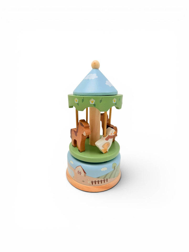 ToysLink Onya Kids Wooden Farm Carousel Music Box