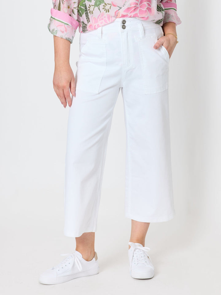 Gordon Smith Hudson Wide Leg Crop Jean - White - photo 1