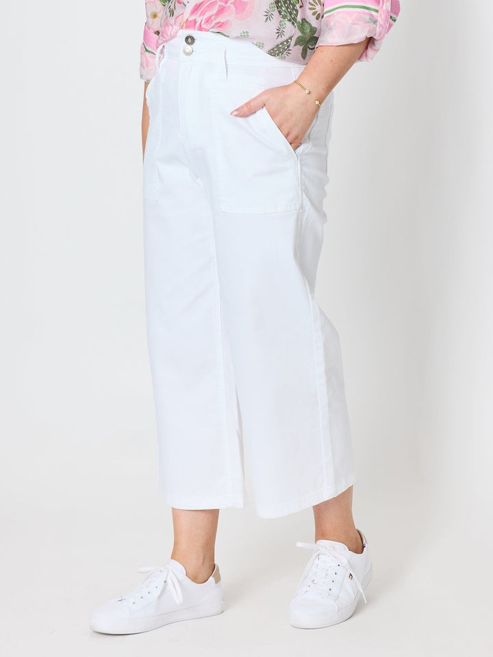 Gordon Smith Hudson Wide Leg Crop Jean - White - photo 3
