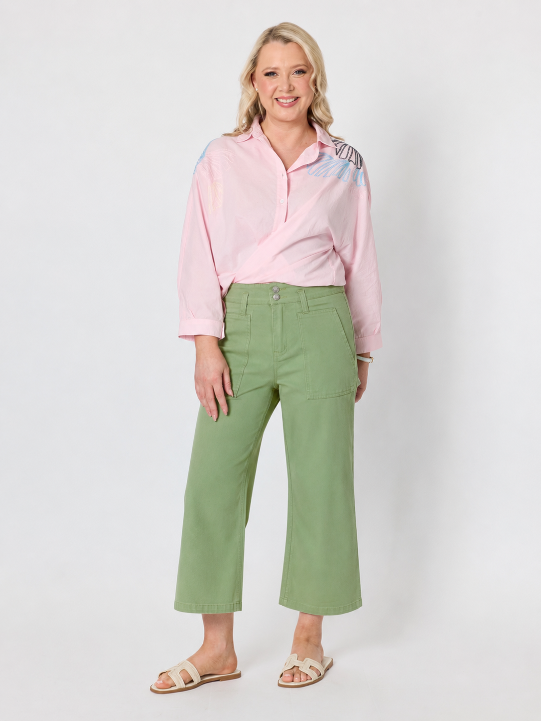 Gordon Smith Hudson Wide Leg Crop Jean - Fern - photo 6