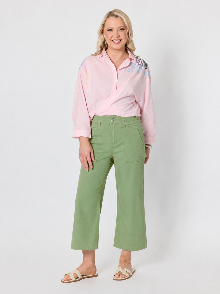 Gordon Smith Hudson Wide Leg Crop Jean - Fern - photo 6
