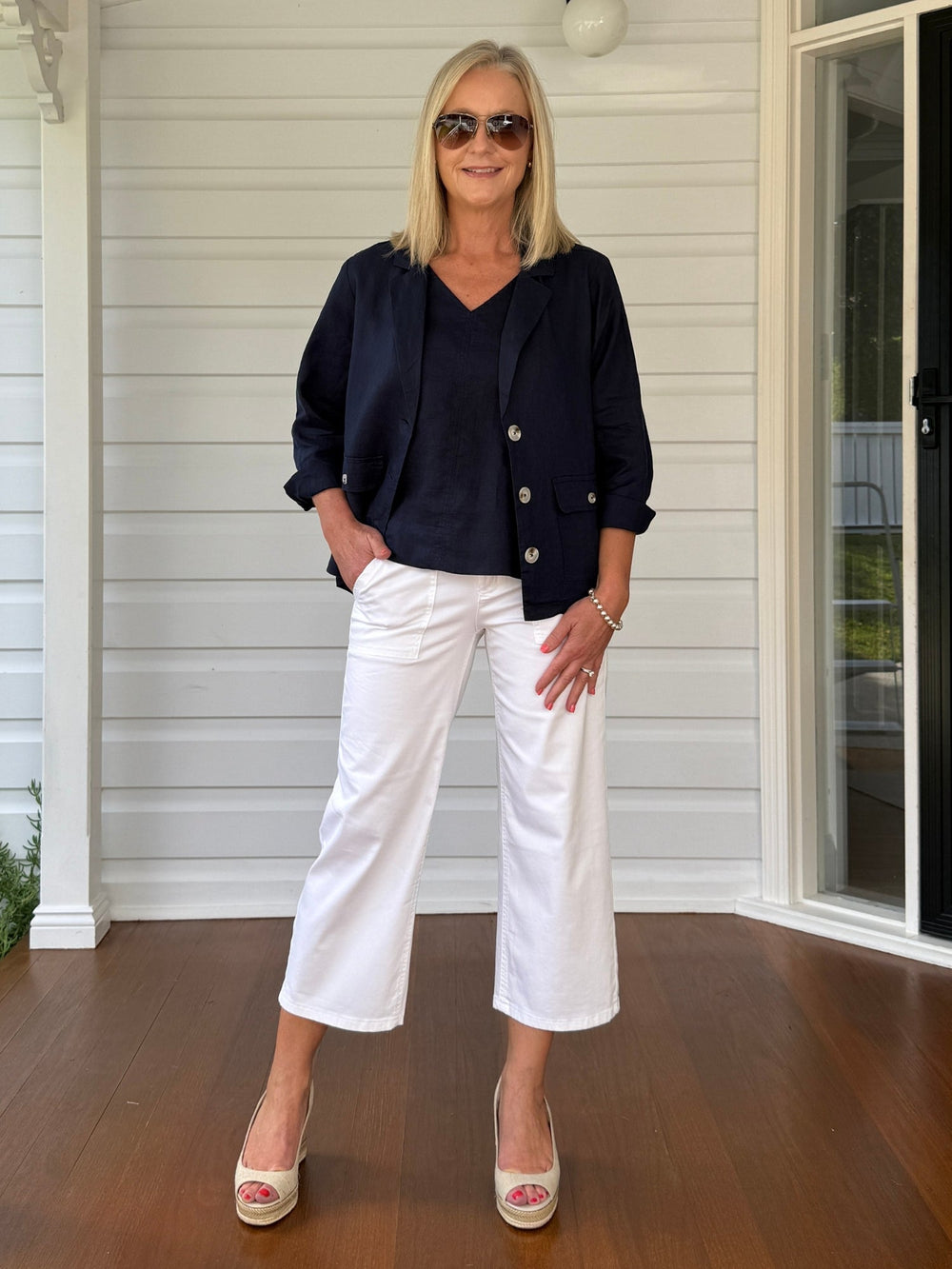 Gordon Smith Hudson Wide Leg Crop Jean - White - photo 2