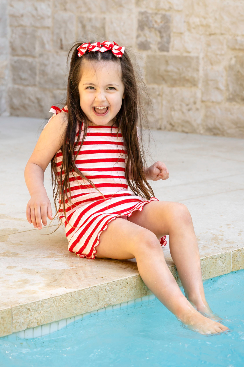 Poss &amp; Soss Florence Tie Dress in Candy Stripes, view 2