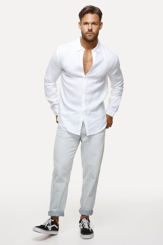 Industrie - Tennyson Linen Long Sleeve Shirt - White