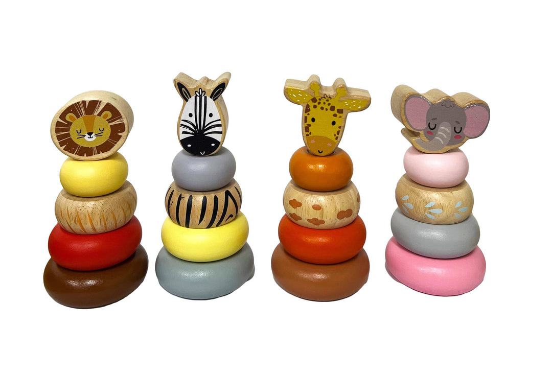 ToysLink - Wooden Mini Safari Animal Stacking Toy