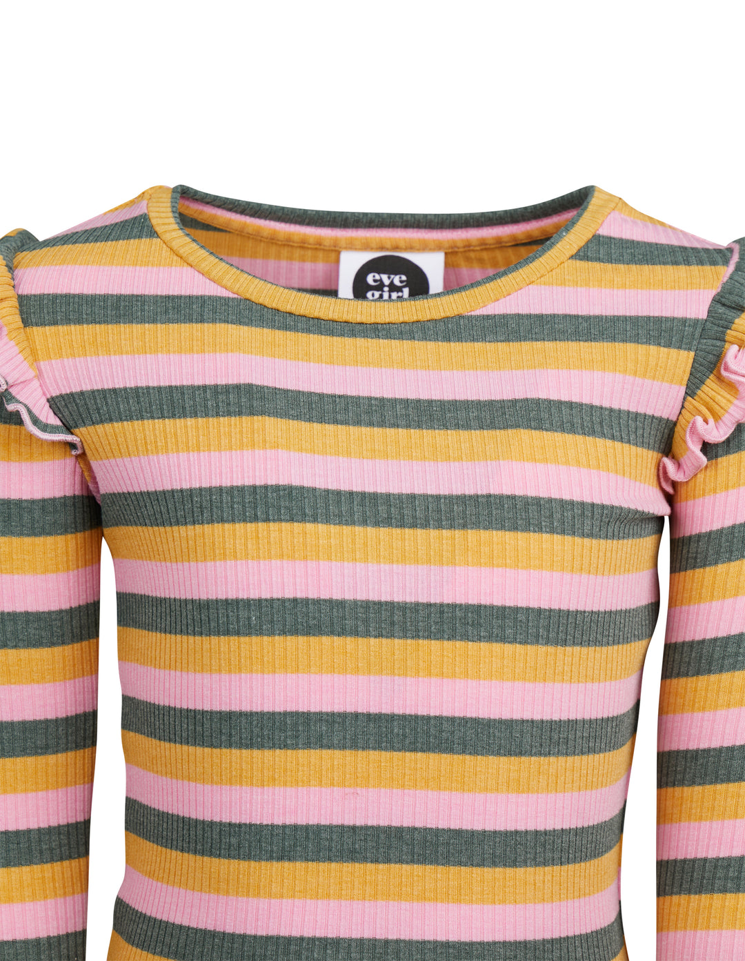 Eve Girl ARIA RIB LSLV TEE (SIZE 3-7) in STRIPE