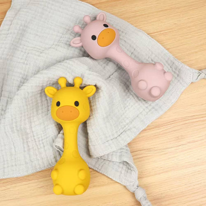 ToysLink Little Mallow Silicone Giraffe Rattle - Pink