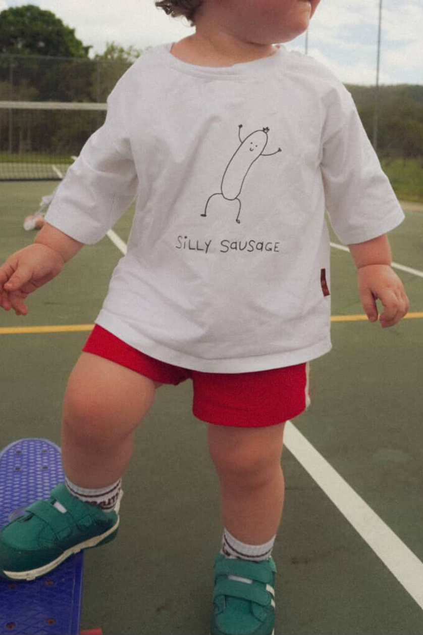 Poss &amp; Soss Silly Sausage Tee, Milk, view 3 of 7