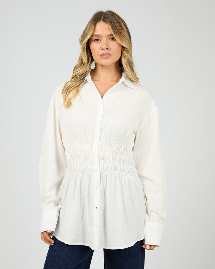 All About Eve AAE RUCHED SHIRT in WHITE