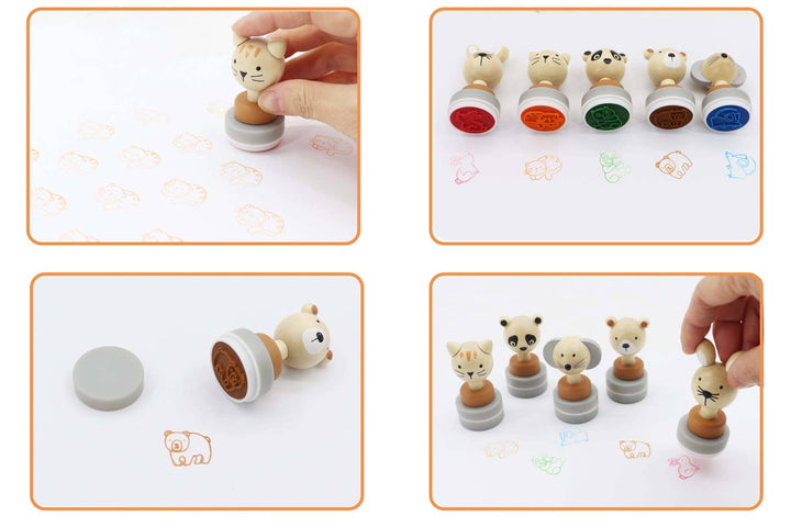 ToysLink Wooden Animal Stamps