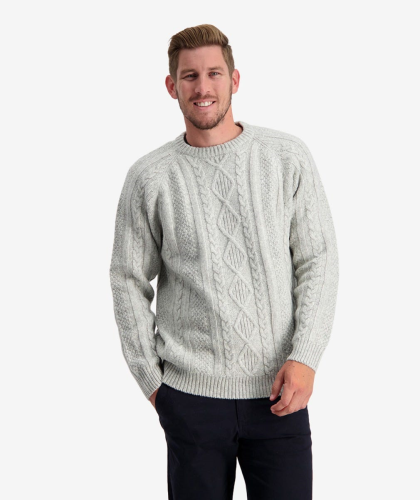 Swanndri Back Beach Cable Crew - New Silver
