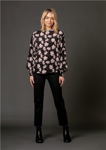 Mi Moso Jamie Top Black/Pink Floral