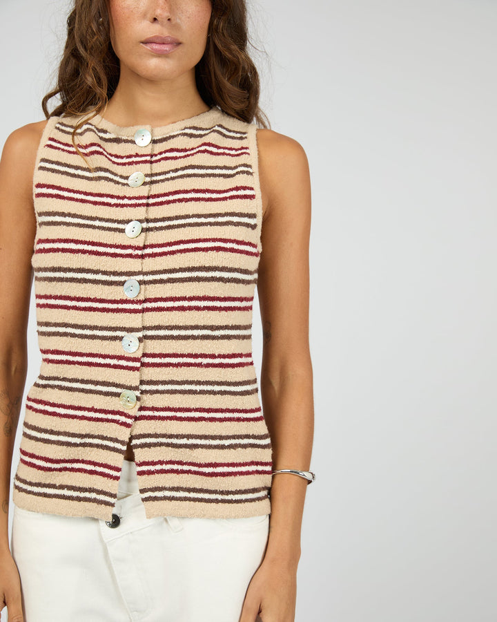 Silent Theory Scout Knit Vest Top - Beige - view 5