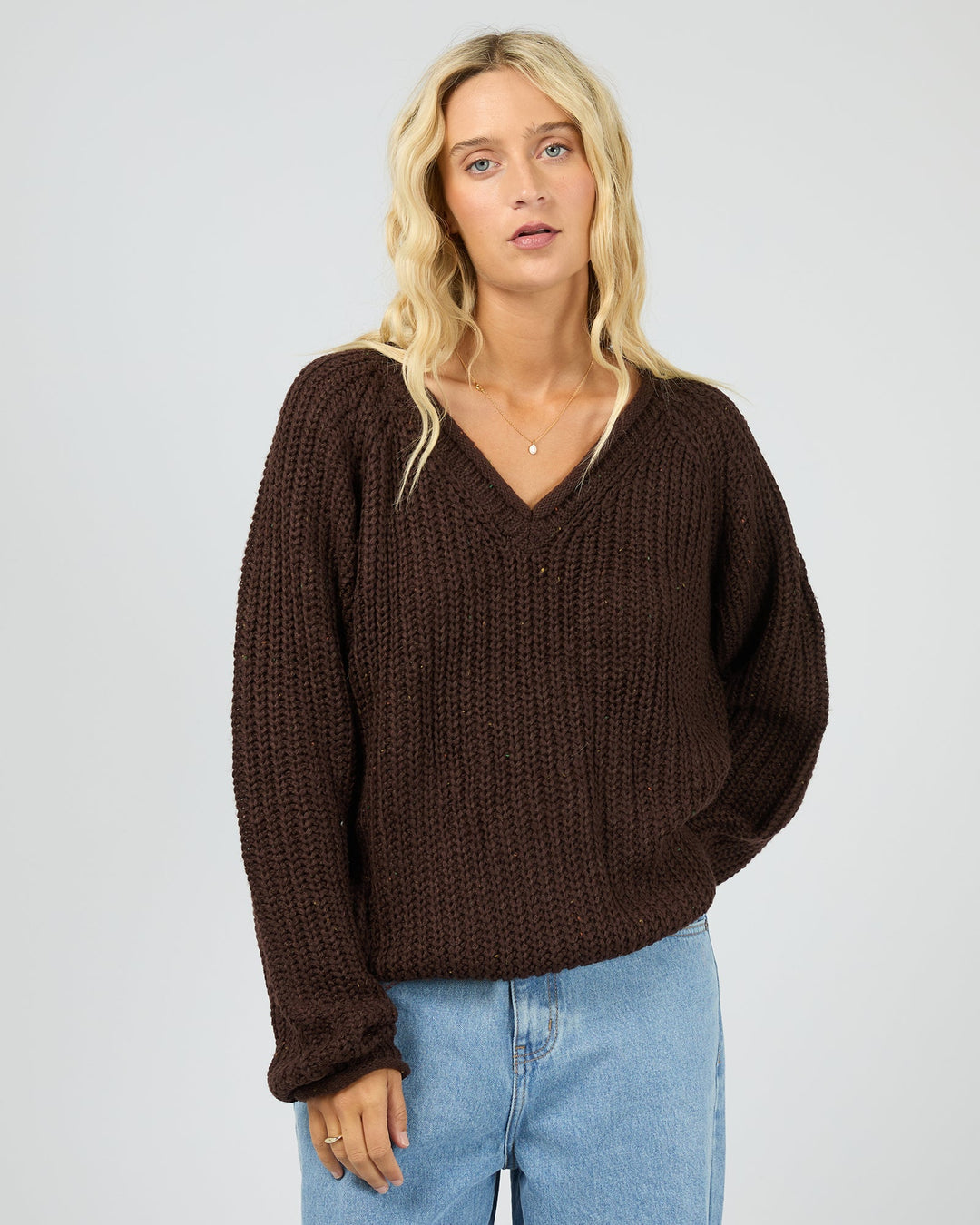 All About Eve Hali V-Neck Knit - Brown
