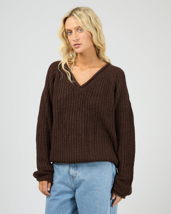 All About Eve Hali V-Neck Knit - Brown - view 4