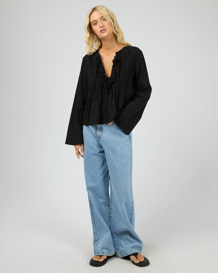 All About Eve Nyxie Ruffle Top - Black - view 2