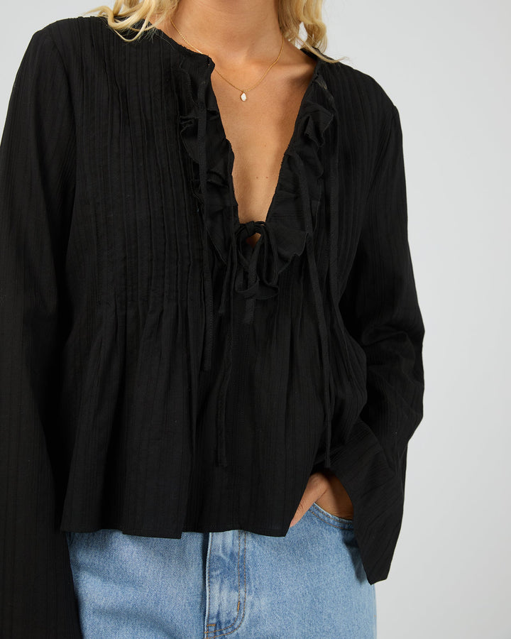 All About Eve Nyxie Ruffle Top - Black - view 5