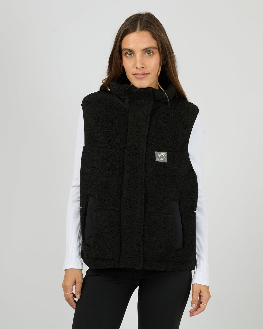 All About Eve Cosy Club Teddy Vest - Black