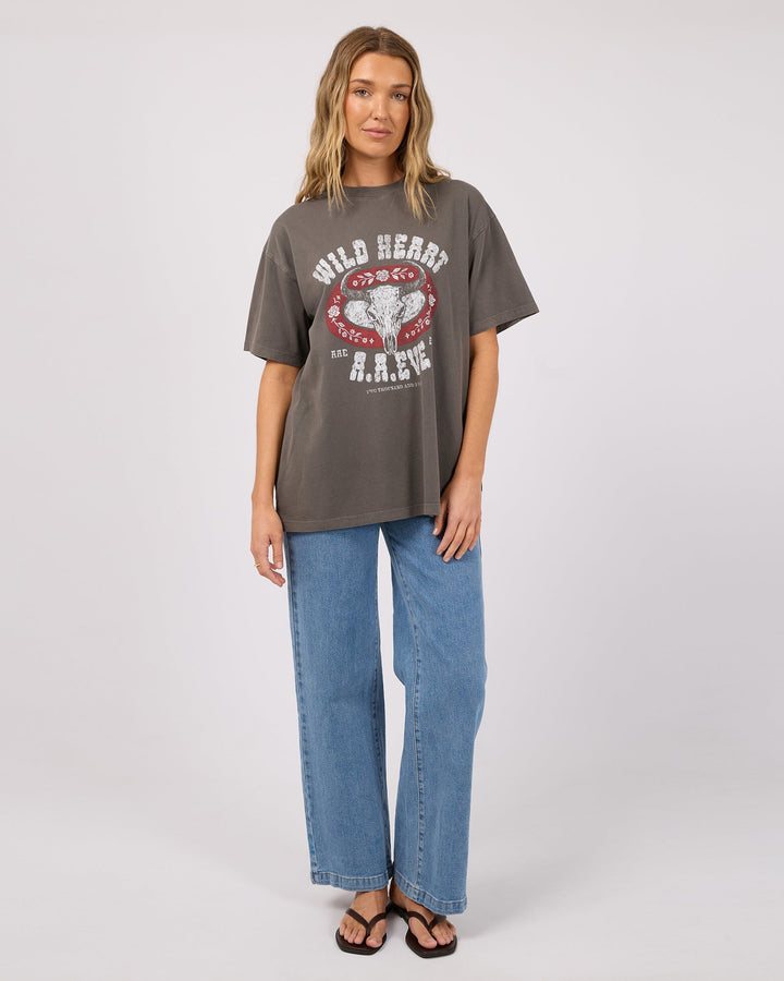 All About Eve Wild Heart Relaxed Tee - Charcoal - view 2