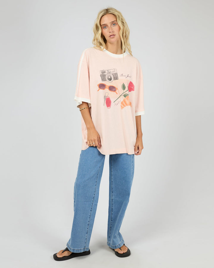 All About Eve From France O/S Tee - Pale Pink - view 2