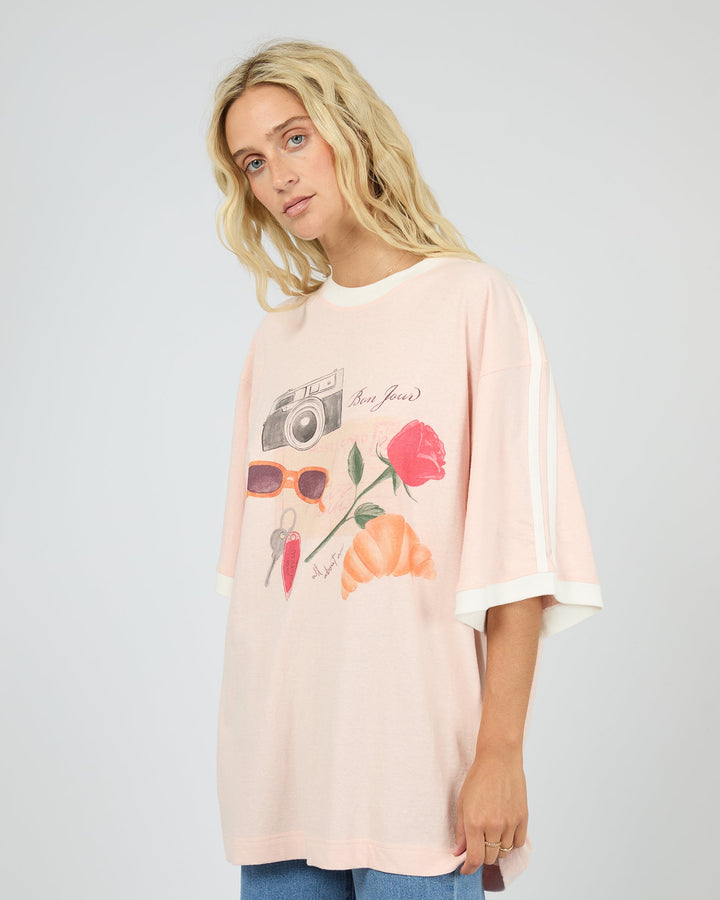All About Eve From France O/S Tee - Pale Pink - view 4