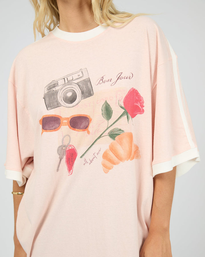 All About Eve From France O/S Tee - Pale Pink - view 5
