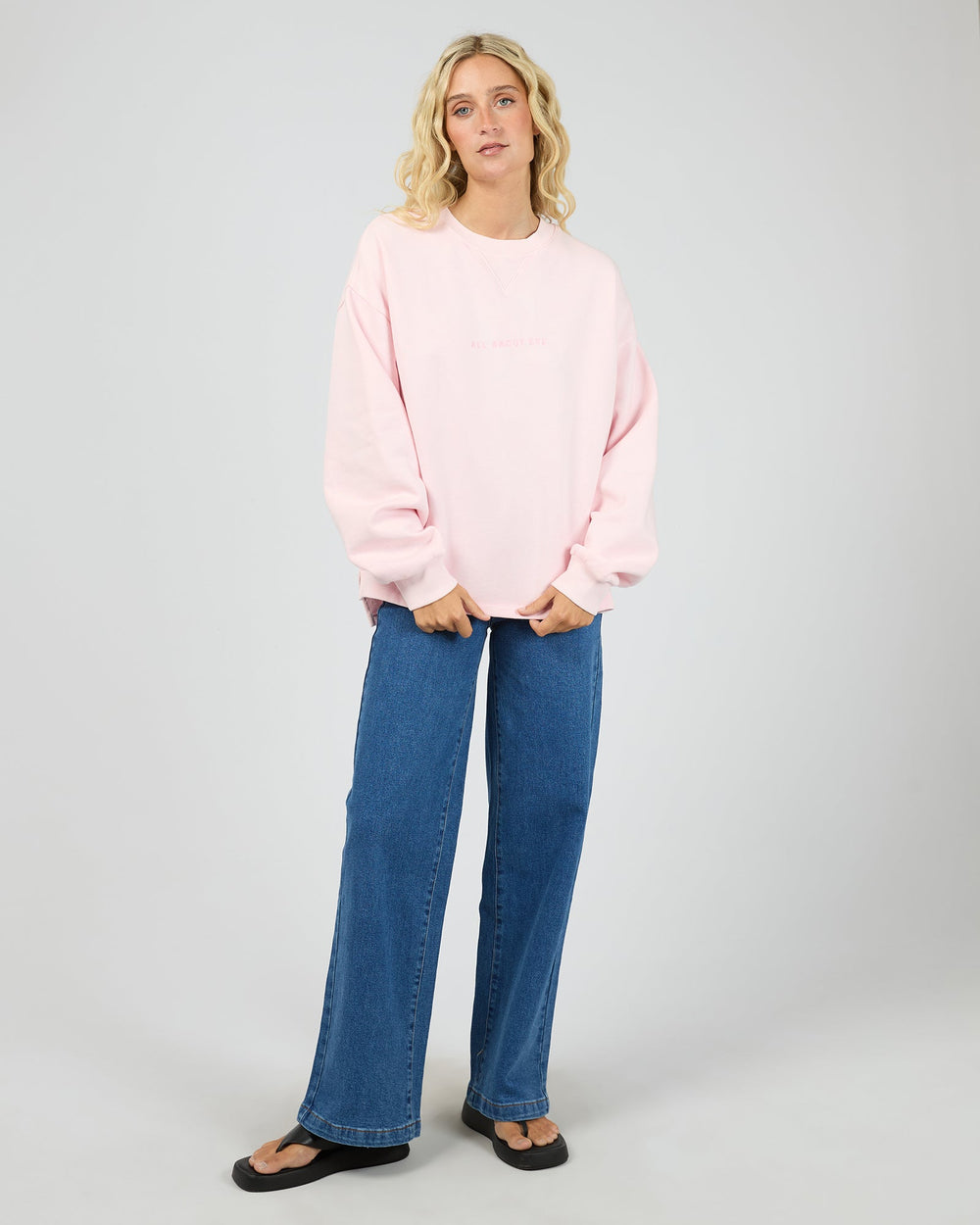 All About Eve AAE Washed Box Crew - Light Pink - view 2