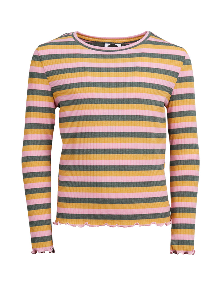Eve Girl Aria Rib Lslv Tee (Size 8-16) - Stripe
