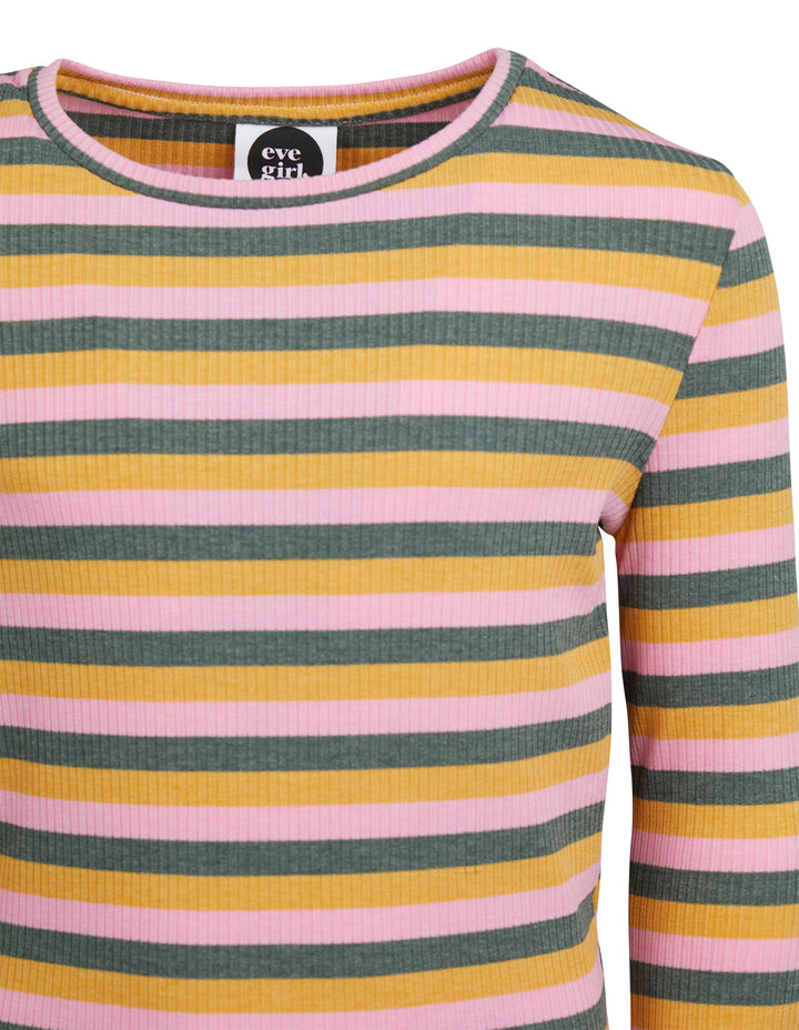 Eve Girl Aria Rib Lslv Tee (Size 8-16) - Stripe - view 3
