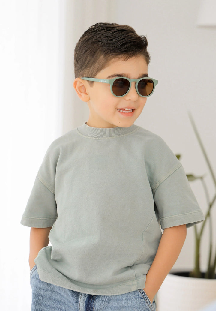 Lummi Bunny Keyhole Kids Sunglasses in Sage, view 3