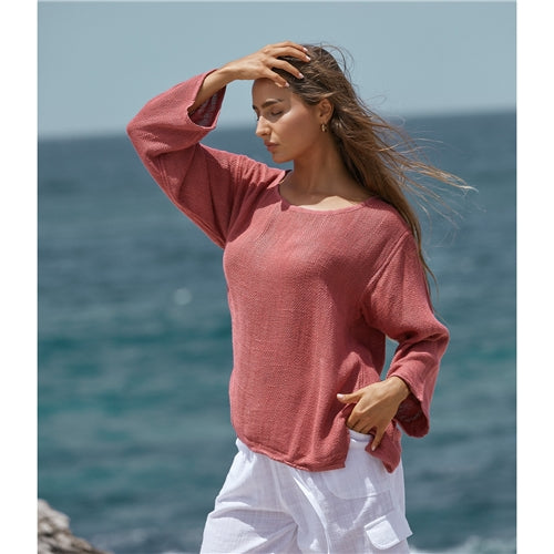 Carbon The Label - Nadia L/S Hessian Top - Spice