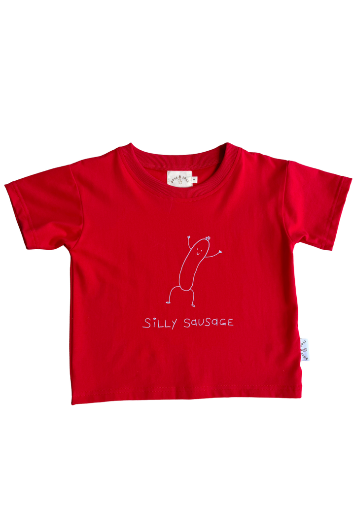 Poss &amp; Soss Silly Sausage Tee, Fiery Red, view 4 of 5