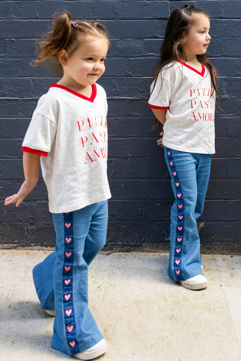 Poss &amp; Soss Heart Flares, Denim, view 2 of 9