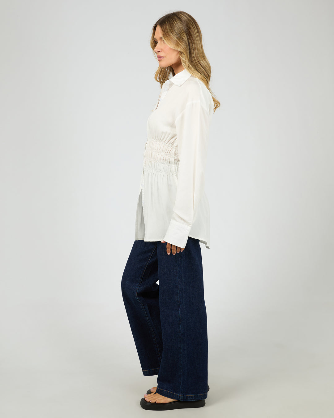 All About Eve AAE RUCHED SHIRT in WHITE