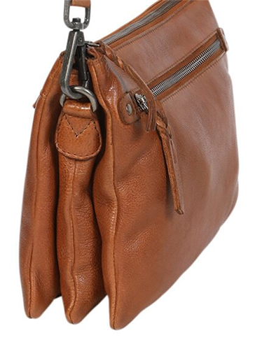 Modapelle - 3 Compartment Cross Body Bag With Extra Strap - Tan