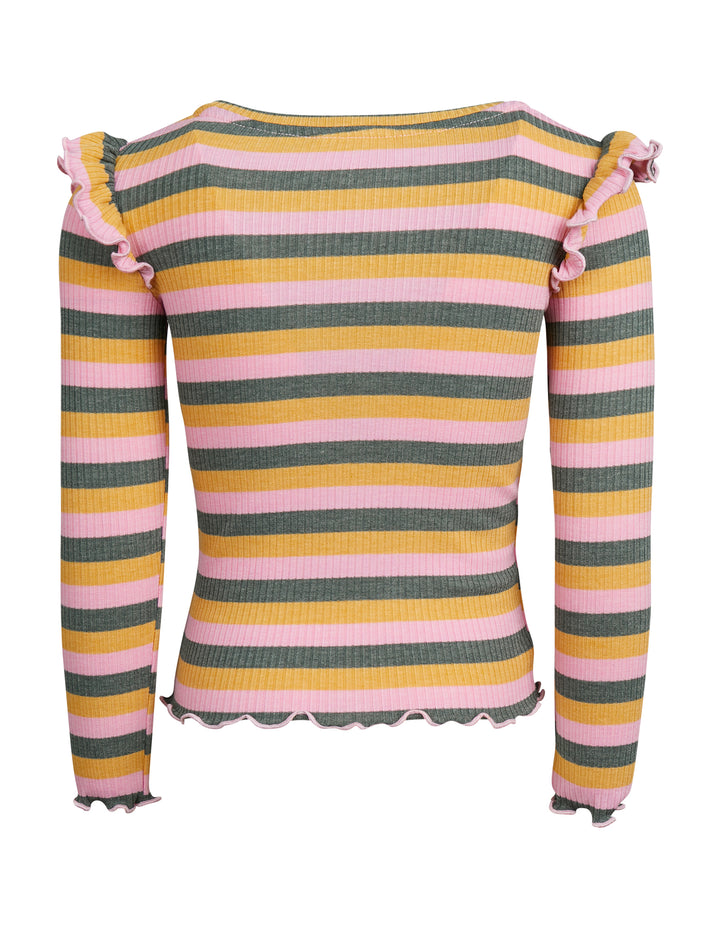 Eve Girl ARIA RIB LSLV TEE (SIZE 3-7) in STRIPE
